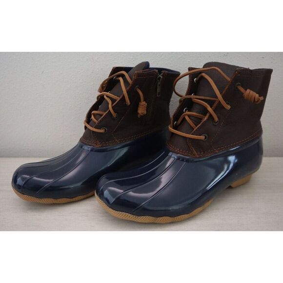 Sperry Top-Sider STS91175 Women's Sz 10M Tan/Navy Saltwater Duck Boots SIB - Picture 6 of 11